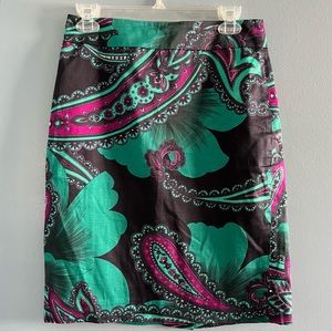 Ann Taylor Paisley Pencil Skirt